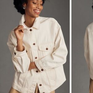 Anthropologie Pilcro Ivory Jean Jacket